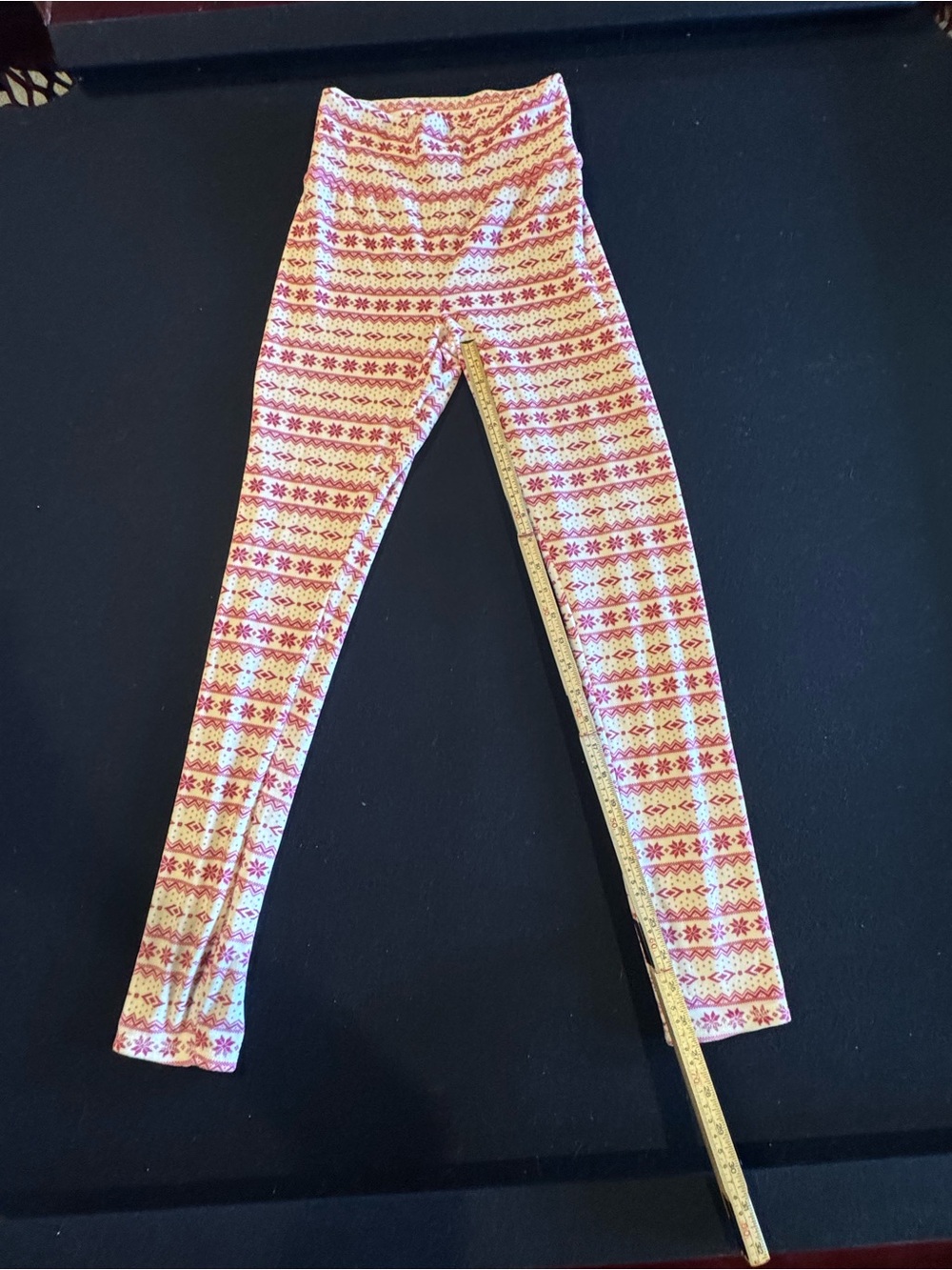 32 Degrees 3 Piece Fleece Tops & Patterned Leggings, Pink Maroon & Cream Small - Picture 8 of 16